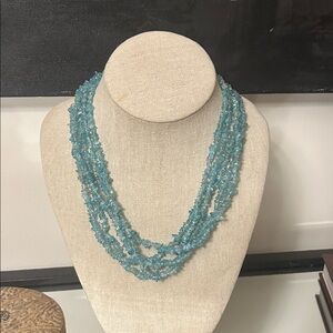 Elegant Blue Beaded Necklace